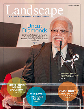 Cover of 2014 issue of Landscape magazine, featuring Russell Cosby at podium