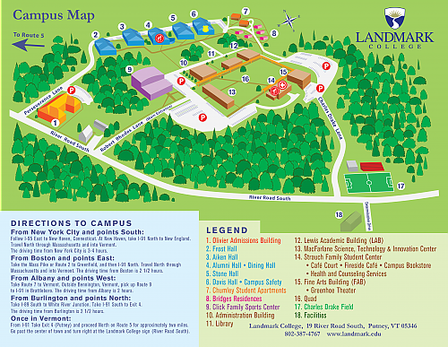 Map of Landmark College campus