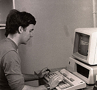 student at computer in 1988