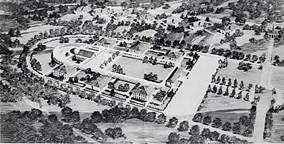 Architectural rendering of the Windham College (now Landmark College) campus